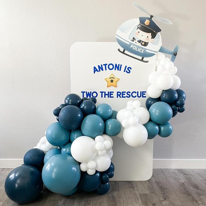 Dusty Blue and Green Balloons, 60Pcs Aqua Blue Pastel Green Latex Balloon, 12 Inch Balloon Set for Boho Baby Bridal Shower Wedding Jungle Safari Woodland Neutral Birthday Party Decorations