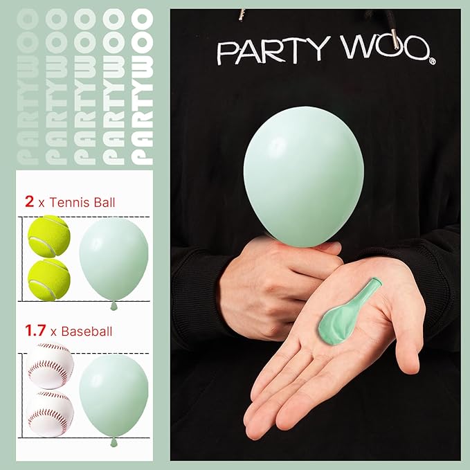 PartyWoo Pastel Green Balloons 50 pcs 5 Inch Small Mini Light Mint Green Latex Balloons for Birthday Baby Shower Gender Reveal Wedding Anniversary Graduation Party Decorations Green-Q06