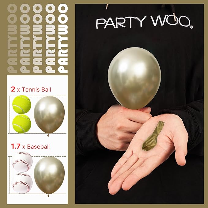 PartyWoo Metallic Gold Balloons 50pcs 5 Inch Chrome Gold Latex Balloons for Birthday Graduation Baby Shower Anniversary Wedding Bachelorette Christmas New Year Tea Party Decorations Gold-G128