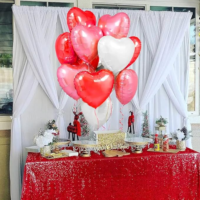 Heart Foil Balloons for Valentine's Day Decorations, 'I Love You' Balloons, Romantic Decorations for Special Night (18 inch)