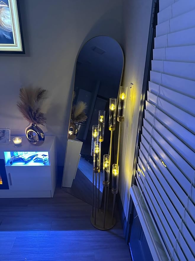 20Sets Floor Gold Candelabra Wedding Centerpieces for Tables,48" Tall Clear Candle Holders Taper Candlestick with Arcylic Lampshades for Birthday Christmas Party candelabros para centros de mesa