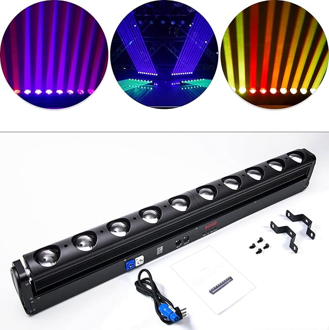 10LED Stage Wash Light Bar DMX Moving Head RGBW Color Strip Beam Strobe Beam DJ Lighting Wall Washer Lights Stage Lighting for KTV Club Ball Disco Wedding Party