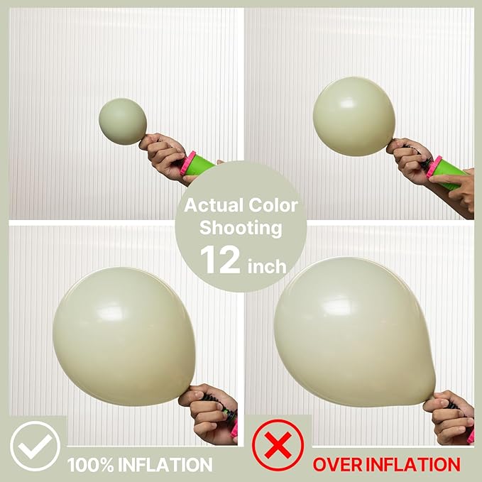 PartyWoo Sage Green Balloons 100pcs 12 Inch Boho Dusty Olive Green Latex Balloons for Birthday Baby Shower Graduation Engagement Wedding Dinosaur Jungle Golf Football Theme Party Decorations Green-F32