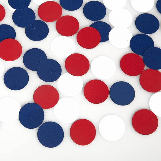Red White Blue Party Decorations - 300Pcs Confetti Paper Dot Birthday National Day Patriotic American theme Table Decor