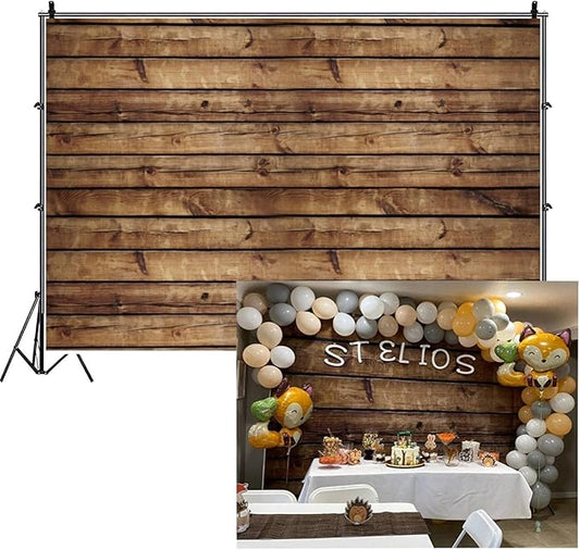 Vinyl 12x10ft Wood Backdrops for Photoshoot Baby Shower Vintage Worn Brown Wooden Board Photography Backdrop Wood Plank Birthday Wedding Background Portrait Photo Studio Props 3.5x3 M Large Size