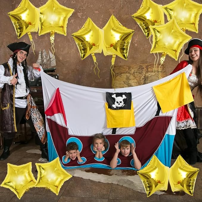 TONIFUL 30Pcs 18 Inch Large Gold Star Shape Foil Balloons Big Gold Stars Helium Mylar Ballons for Birthday Wedding Baby Shower Anniversary Engagement Party Decorations Supplies