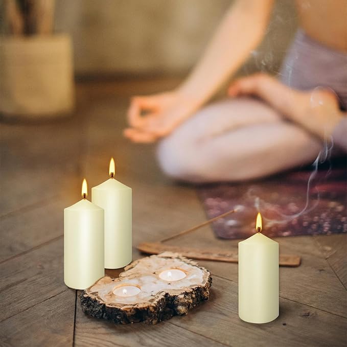 20-Piece Ivory Taper Candles (2x4 inches) | Unscented, Dripless & Smokeless | Clean-Burning Dinner Candles for Weddings, Parties, Dinner Table Decor, Home Dining, Church Ceremonies & Celebrations