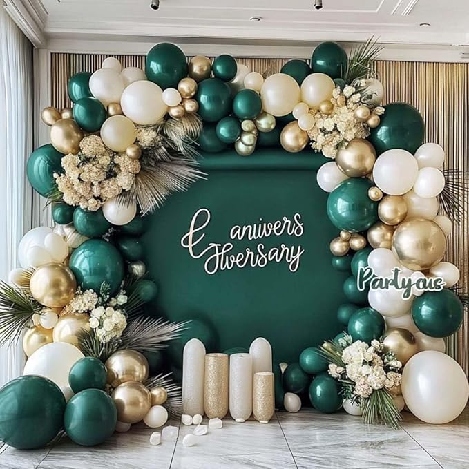 Dark Green Balloon Garland Arch Kit Double Stuffed Emerald Green Latex Balloon Different Sizes 18 12 5In for Birthday Baby Shower Anniversary Graduation Party Decoration