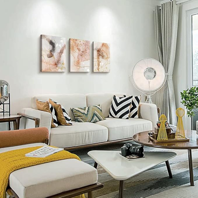 Boho Wall Decor For Living Room Canvas Wall Art For Bedroom Minimalist Abstract Ink Wall Paintings Large size Wall Decorations For Room Office Decor Wall Pictures Dormitory Home Decoration 3 Piece