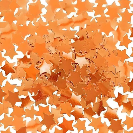 Orange Metallic Foil Star Confetti 0.78inch/2cm 8000PCS Table Confetti for Party Birthday Decoration or Filled Balloons