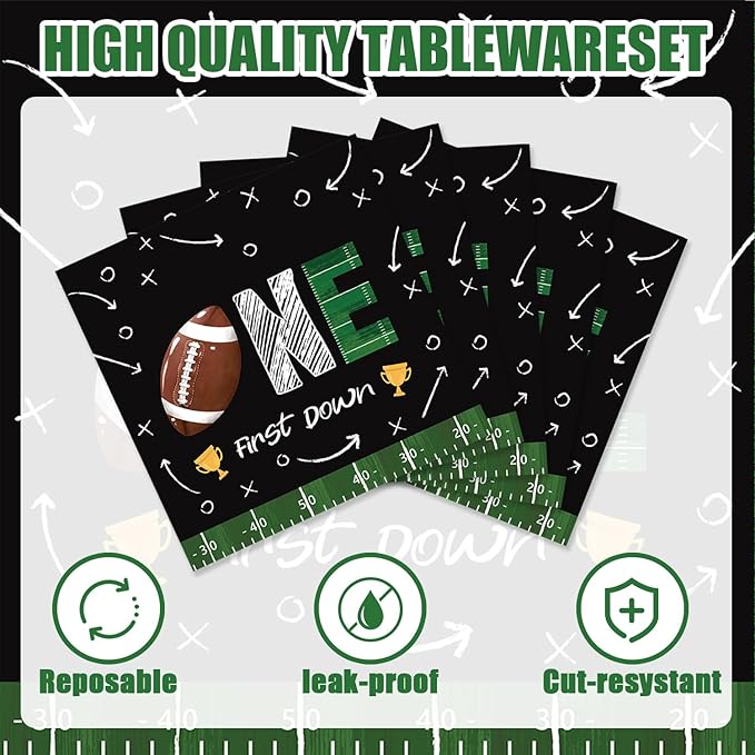 96Pcs Football Party Supplies Sport Theme Tableware Set Red Football Plates Napkins Forks Serves 24 For American Rugby Touchdown Tailgate Birthday Party Supplies