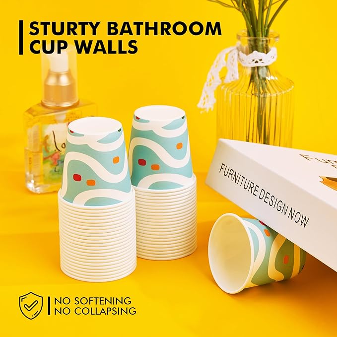 RACETOP [300 Pack] Paper Cups 3 oz, Bathroom Cups 3 oz, Disposable Bathroom Paper Cups, Small Mouthwash Cups, Ideal for Party