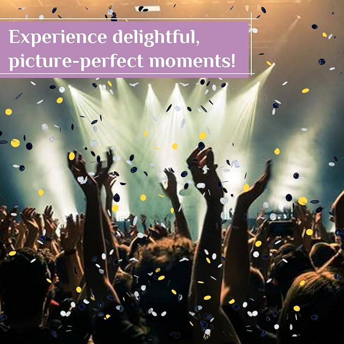 Confetti Cannon Black Gold 12 Pack Confetti Poppers 12 inch Celebrate Party Poppers Confetti Party Cannon for Anniversary Wedding Poppers Launchers, New Year's Eve, Birthdays and Weddings