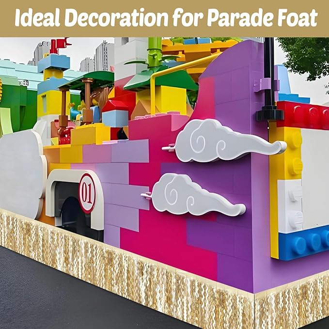 6 Pack 10 Feet Champagne Gold Wave Foil Fringe Garland Metallic Tinsel Streamers Banner Wall Hanging Curtain Backdrop for Parade Floats, Mother's Day, Easter, Wedding, Birthday Party Decoration