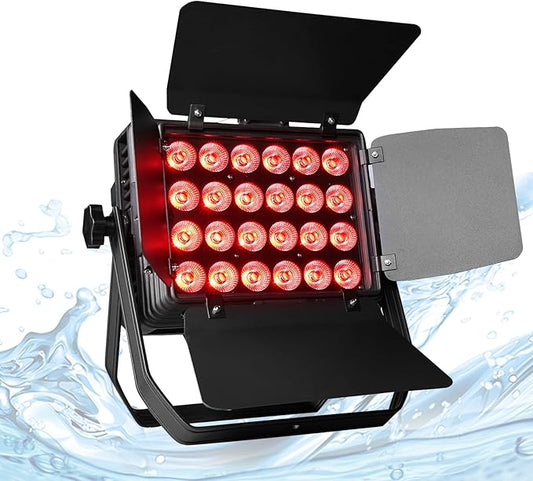 Par Light 300W LED Stage Lights IP65 Waterproof Outdoor RGBWAUV 6in1 Uplights DMX512 Strobe Wash Light Sound Activated for Outdoor Show Christmas Party Wedding
