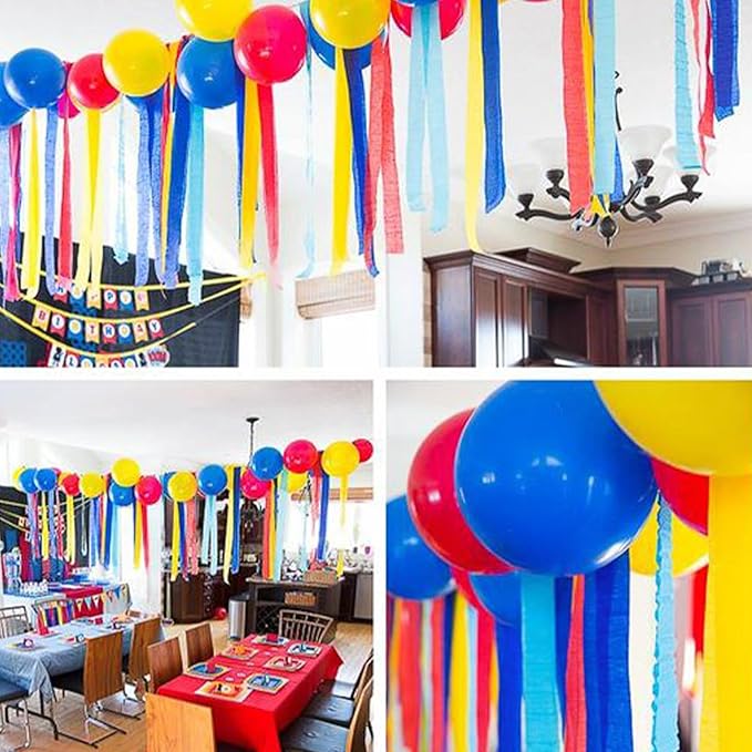 PartyWoo Red Yellow Blue Balloons 100 pcs 12 Inch Pack of Red Yellow and Blue Latex Balloons for Baby Shower Graduaion Gender Reveal Retirement Birthday Engagement Bachelorette Party Decorations