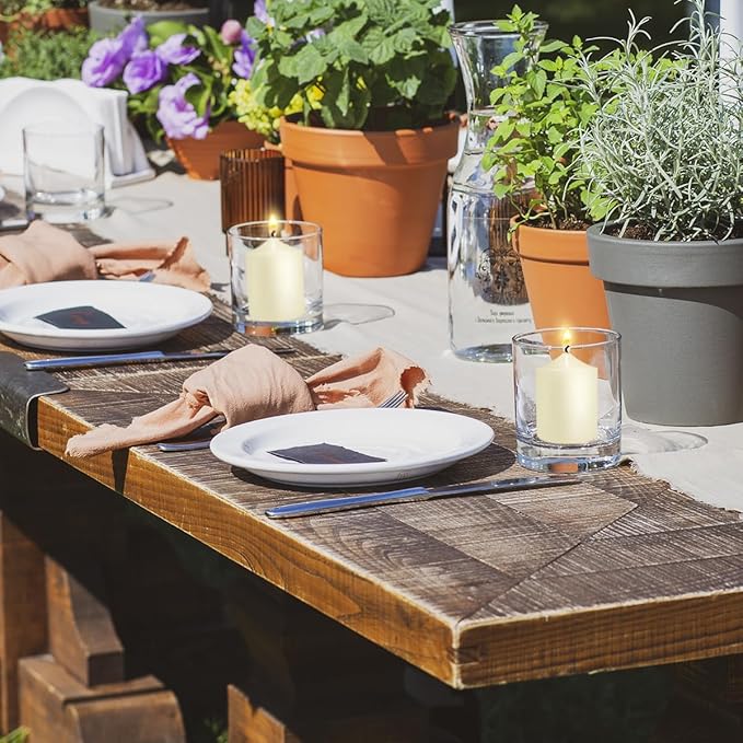 15 Hours Ivory Votive Candles, Unscented 2 inch Wax Candles for Wedding, Party, Holiday Spa & Home Decoration, 24 Packs，Odorless, Smokeless, No Wax Dripping Candles