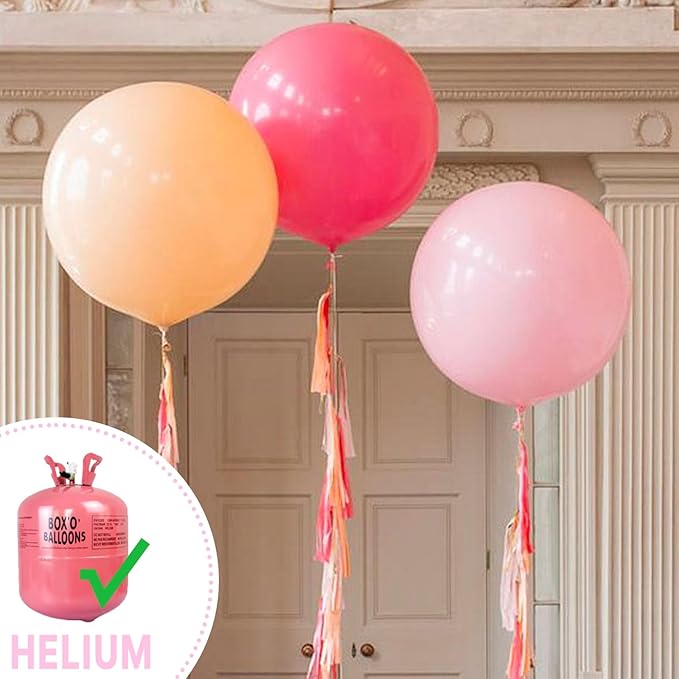 PartyWoo Baby Pink Balloons 4pcs 36 Inch Pastel Pale Light Pink Latex Helium Balloons for Baby Shower Gender Reveal Easter Bachelorette Wedding Bridal Shower Birthday Party Decorations Pink-Q05