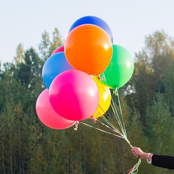 Assorted Rainbow Balloons 10 Pack 36 inch Round Bright Latex Balloons Assorted Colors for Birthday Baby Shower Wedding Party Birthday Decorations Supplies Arch Garland