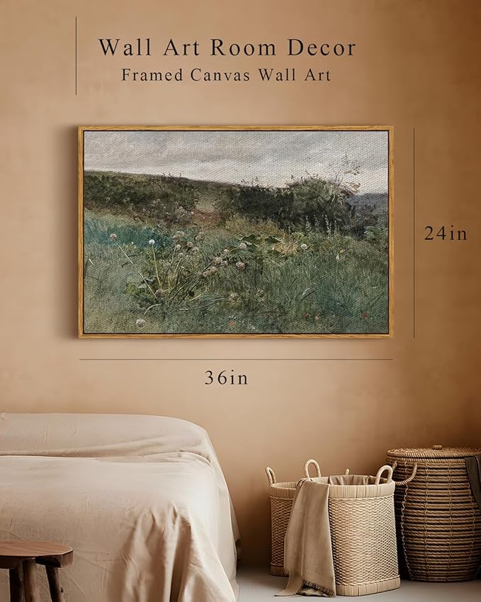 InSimSea Framed Canvas Wall Art Vintage Decor, Rustic Classical Paintings for Wall Decorations, Large Prints Artwork, Living Room Home Kitchen Farmhouse Bathroom Decor, 24"x36"