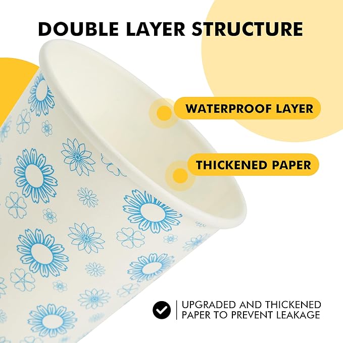 RACETOP [300 Pack] Paper Cups 3 oz, Bathroom Cups 3 oz, Disposable Bathroom Paper Cups, Small Mouthwash Cups, Ideal for Party, Travel, Events, Picnic