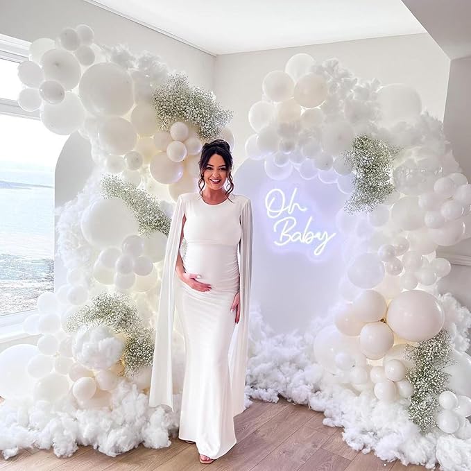 White Balloons, 30pcs - 12inch, White Matte Latex Balloons for Arch, Garland, Bouquet, Party Decorations, BLSR010