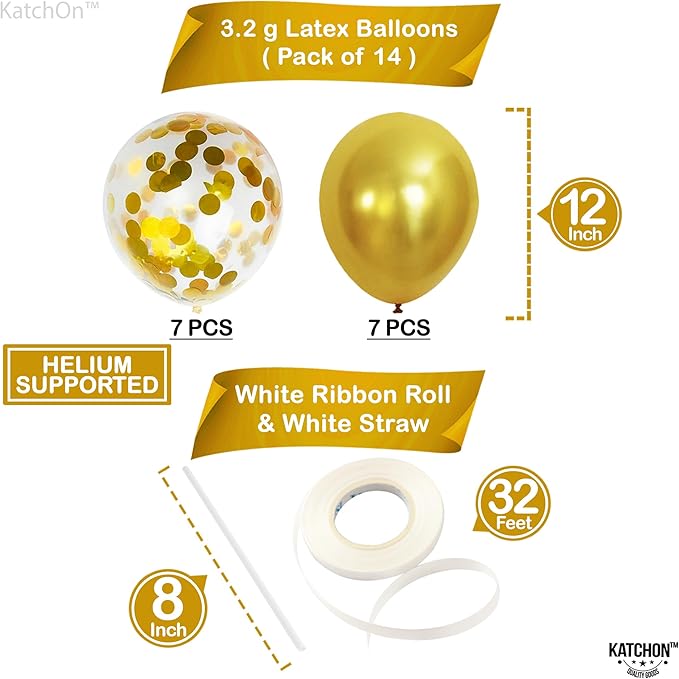 KatchOn, Gold 20 Balloon Numbers - Pack of 16 | Foil Balloon For 20th Birthday Decorations | 20th Anniversary Decorations | Gold Birthday Party Decoration