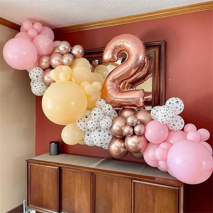 Dog Paw Print Balloons, Cute Puppy Pet Theme Birthday Latex Balloons for Boys Girls, Black White Dog Party Decorations Supplies for Kids Children Dogs Lover Farm Animal Theme Baby Shower Party Decor