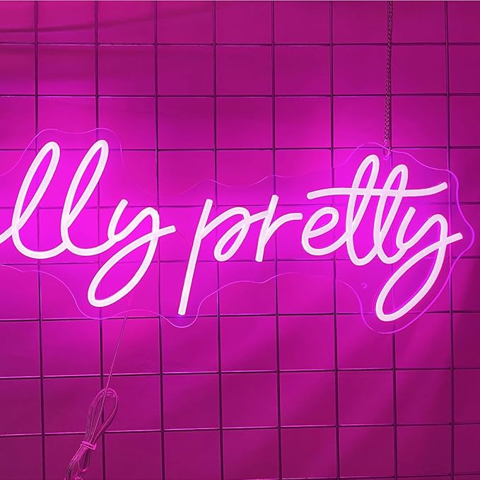 You're Like Really Pretty Neon Signs for Wall Decor, 56.34 inches Pink Light Up Sign for Wedding, Engagement Decor, Dimmable Party Birthday Bedroom Bar Pub Club Wall Decorations