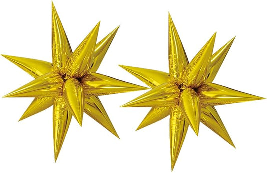 Tellpet Star Balloons Foil Balloon for Birthday Bachelorette Engagement Wedding Party, 2pcs Large Gold Balloon