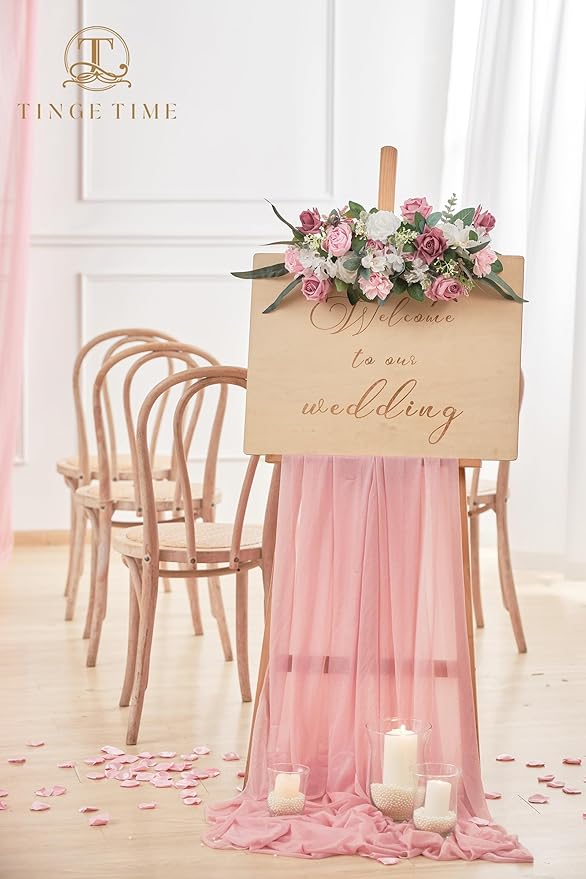 TINGE TIME Artificial Flowers, 25pcs Real Looking Gradient Purple Pink Rose Fake Roses w/Stem for DIY Wedding Bouquets Centerpieces Arrangements Party Baby Shower Home Decorations