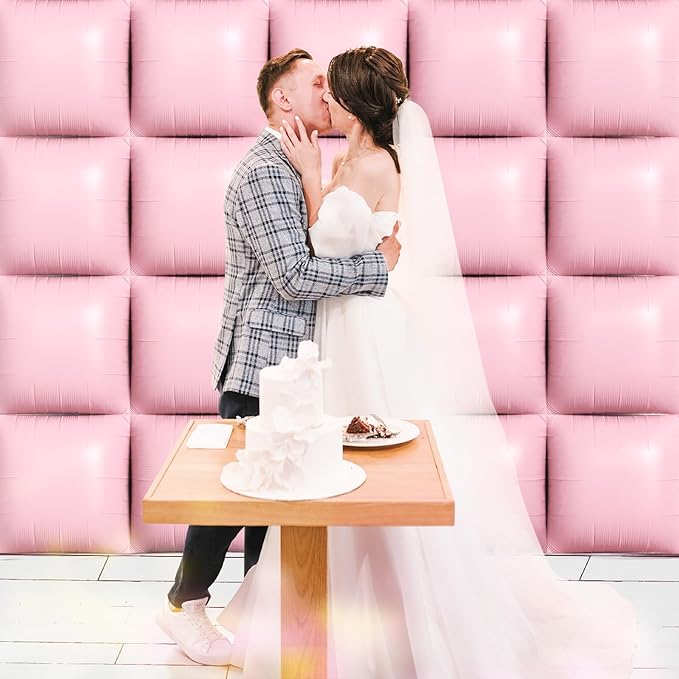 NISOCY 25PCS Pink Square Foil Balloons Wall Backdrop Double Sided Pastel Pink Balloons Arch Kit for Birthday Baby Bridal Shower Gender Reveal Easter Wedding Anniversary Party Decorations