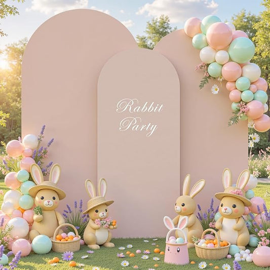 (7.2FT, 6.6FT, 6FT) Wedding Arch Cover Set of 3 Nude Spandex Fitted Arch Cover for Round Top Chiara Backdrop Stand Covers for Birthday Party Banquet Photo Background Decoration