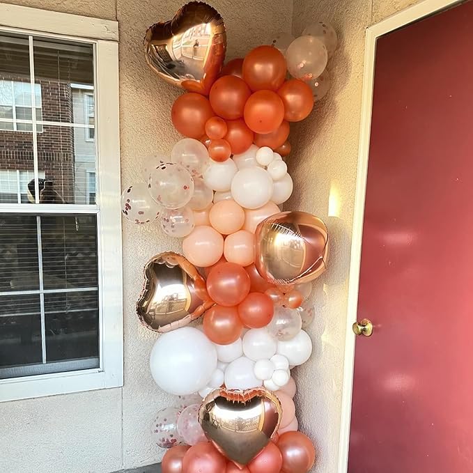 Rose Gold Heart Balloons, 10PCS Heart Shape Balloons, Valentines 18inch Rose Gold Foil Balloon for Helium Valentine Decorations