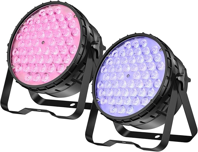 Big Dipper LED Stage Lights Par Lights 54X4W RGBW 4in1 Bright Lighting with High CRI Master-Slave DMX 512 Sound Activated Uplights for Event Concert Club Church 2 Pack