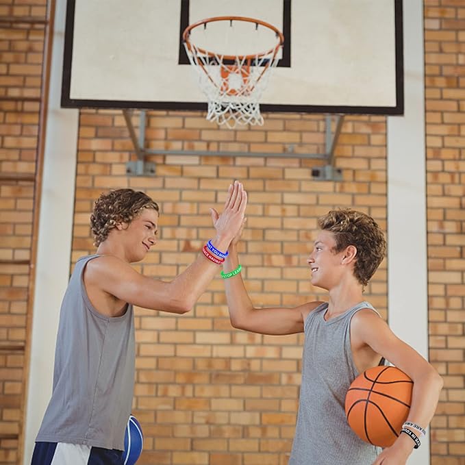 QEERBSIN Motivational Quote Bracelets- 20 Pcs Silicone Bracelets bulk Inspirational Wristbands-Stretch Unisex Wristbands for Student Graduation Gift from Teacher for Kids Children