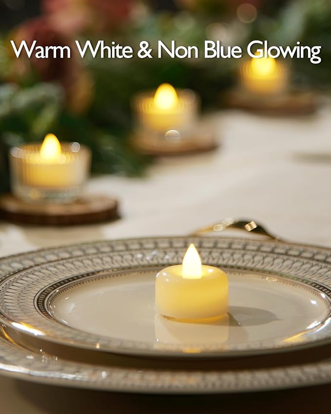 Raycare 150Pack Battery Operated Tea Lights Candles, Long Lasting Fake Candles, Flameless LED Tea Lights, Electric Candle for Wedding, Centerpieces, Home Decor, Halloween, Christmas