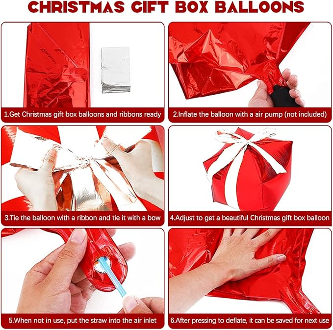 Christmas Balloon Garland Arch Kit,Xmas Holiday Balloons Red Green White Gold Confetti Balloons with Candy Cane Box Foil Balloon for Christmas Party Birthday Xmas Party Decorations