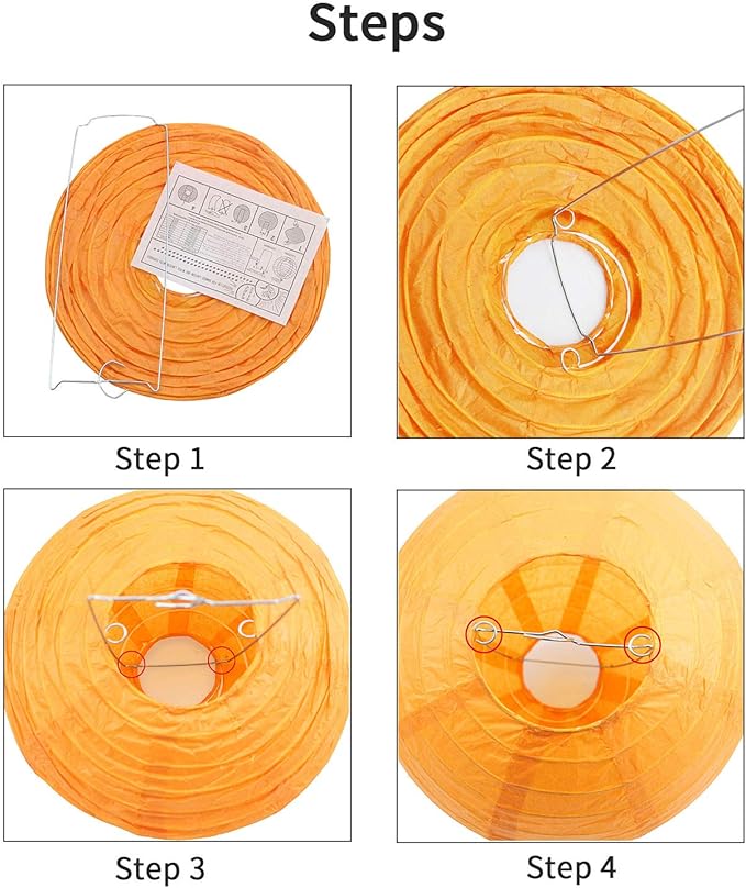 24pcs Hanging Round Paper Lanterns for Wedding Birthday Party Baby Showers Decoration Pink/White