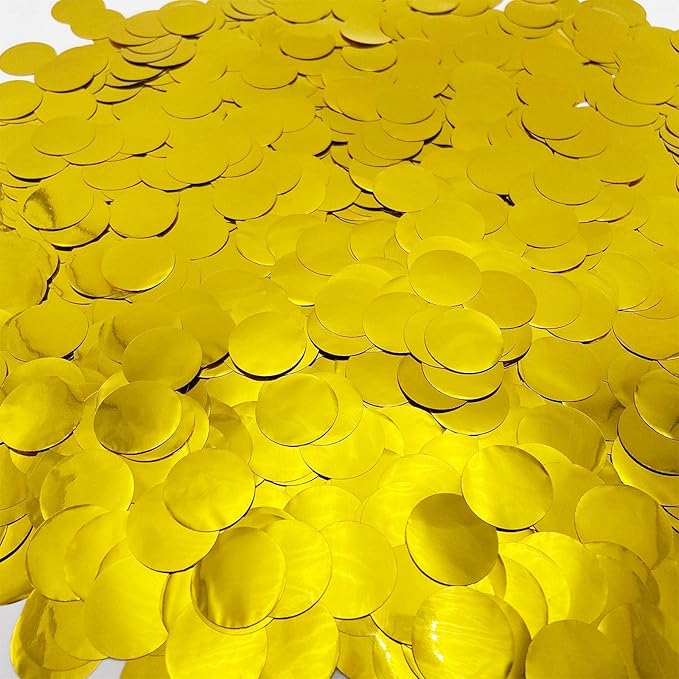 Gold Confetti 5000 Pieces 1 Inch Table Confetti Glitter Dots for Wedding Baby Shower Birthday Party Table Decorations(1.76 OZ)