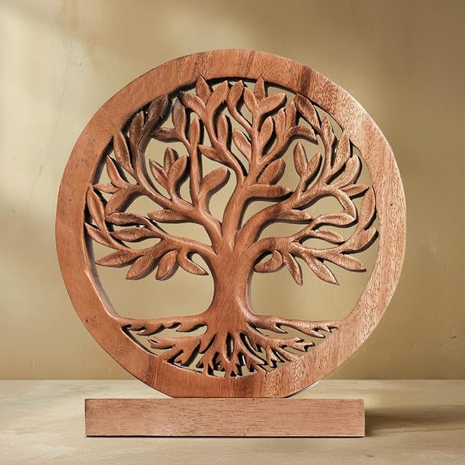 Decozen Solid Wood Tree of Life Sculpture, Home Decor, Boho, Coffee Table, Centerpiece Table Decorations, Mantle, Dining Table Centerpiece, Bathroom Shelf, Christmas Decorations