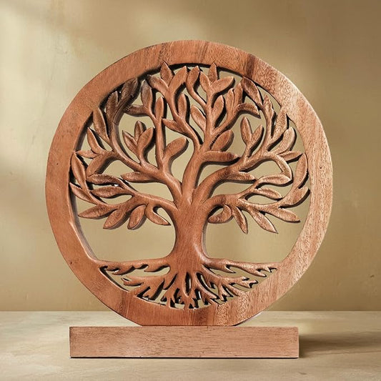 Decozen Solid Wood Tree of Life Sculpture, Home Decor, Boho, Coffee Table, Centerpiece Table Decorations, Mantle, Dining Table Centerpiece, Bathroom Shelf, Christmas Decorations