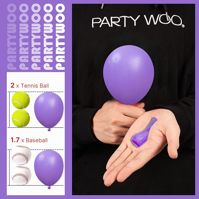 PartyWoo Purple Balloons 100 pcs 5 Inch Purple Latex Balloons for Birthday Baby Shower Anniversary Engagement Wedding Princess Bachelorette Bridal Shower Butterfly Party Decorations Purple-Y15