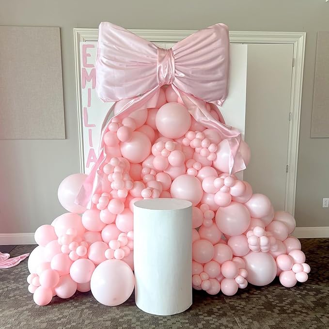 Pastel Pink Balloons 12 Inch, 100 Pack Baby Pink Balloon Light Pink Latex Balloons Matte Pale Soft Macaron Pink Helium Balloons for Gender Reveal Baby Shower Princess Birthday Party Decorations