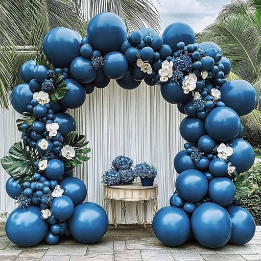 Dusty Blue Balloons Different Sizes Double Stuffed Dark Slate Blue Balloon Garland Arch Kit for Baby Shower Birthday Bridal Fall Halloween Party Decoration