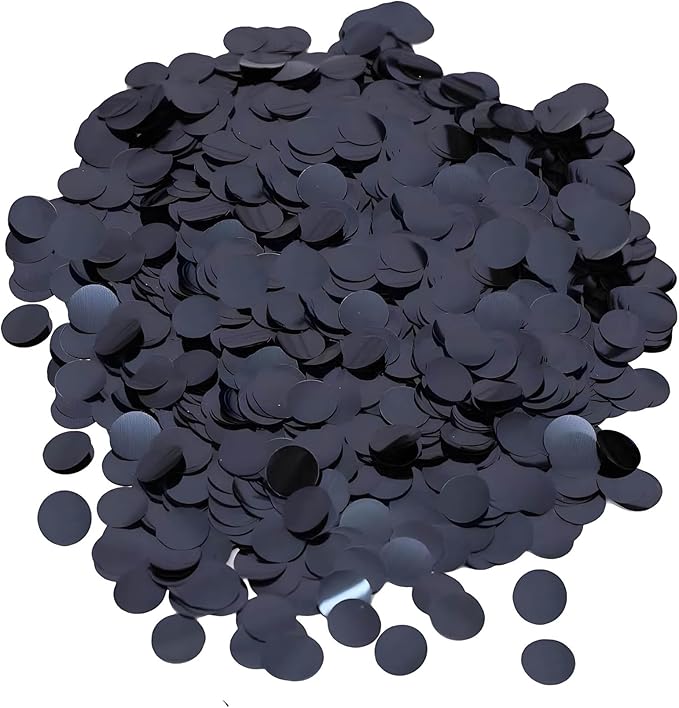 Black Metallic Foil Confetti 8000 Pcs Shiny Round Table Confetti for Fill Balloon Wedding Graduation Party Decorations,60g of pack