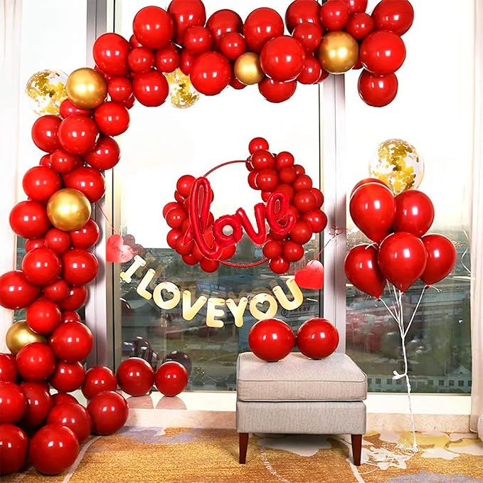 Red Balloons 50 pcs 12 Inch Matte Red Latex Balloons for Wedding Bridal Engagement Baby Shower Gender Reveal Easter Anniversary Birthday Christmas Party Decorations