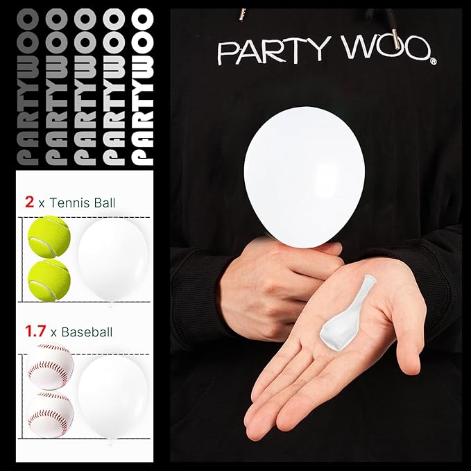 PartyWoo White Balloons 100pcs 5 Inch Matte Latex Balloons for Wedding Bridal Graduation Engagement Baby Shower Gender Reveal Easter Anniversary Birthday Tea Party Decorations White-Y13