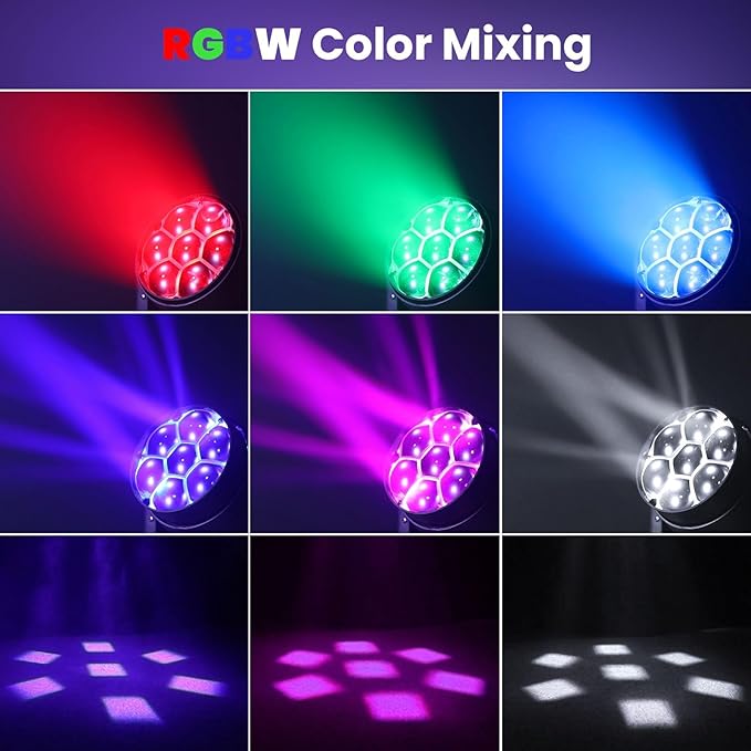 Big Dipper 7x40W LED Moving Head Light, 4-in-1 Bee Eye RGBW DJ Light for Party, Stage Lighting with Sound Activated/Auto/DMX512 Control, Stage Spotlight Uplight for Events Church Wedding Disco