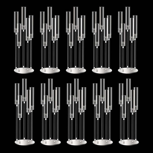 35inch 10pcs Acrylic Candelabra Centerpieces for Tables 5 Arms Wedding centerpieces for Decorations